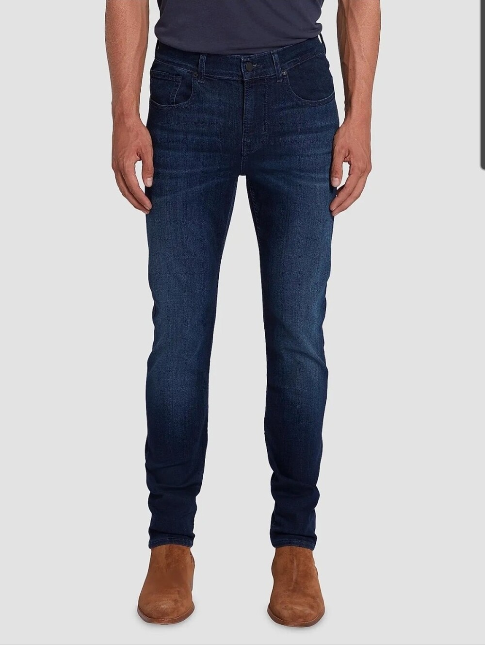 7 For All Mankind Slimmy Slim Fit Jeans Mens 33 Dark Indigo Blue Denim